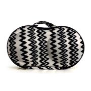 Bra & Panty Organiser - Black/White ZigZag