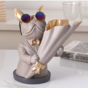 Bulldog Vase-Grey