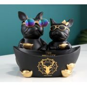 Bulldogs with Large Bowl-Black