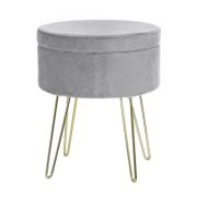 Cairo Storage Stool - Light Grey