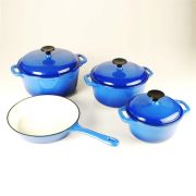 Cast Iron Pot Set - Blue