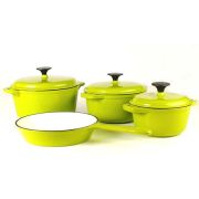 Cast Iron Pot Set - Lime Green