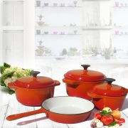 Cast Iron Pot set - Orange