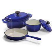 Cast Iron Pot Set - W&J 5pc - Blue