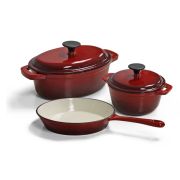 Cast Iron Pot Set - W&J 5pc - Red