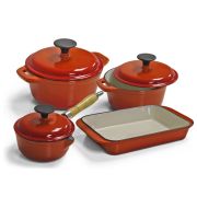 Cast Iron Pot Set - W&J 7pc - Orange