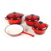 Cast Iron Pot Set FL - Red