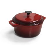 Cast Iron Single FL Med Casserole - Red