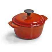 Cast Iron Single FL Med Casserole Orange