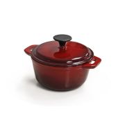 Cast Iron Single FL sml Casserole - Red