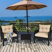 Coral 3-piece Patio Set Marbled Black