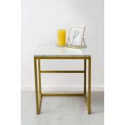 Dante Side Table - White Marble - Medium