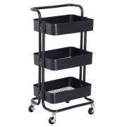 3 Tier Multi Functional Trolley - Black