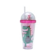 Dino Water Bottle - Cerise Pink