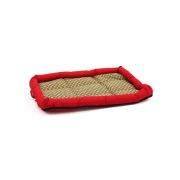 Dog Pad - Rectangular Rattan Red Medium