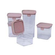 Easy Lock Storage Container Set - 5pc - Pink