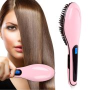 Electric LCD Straightening Brush Pink