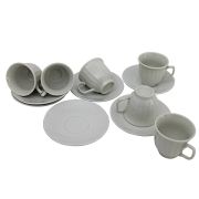 Espresso - Cup and Saucer 6pcs Set White