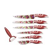 7pc Flower Knife Set - Red