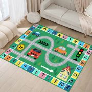 Alphanumeric & Traffic Light Crystal Velvet Carpet