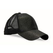 Baseball Ponytail Cap - Black Glitter